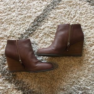Dr Scholl’s ‘Patch’ Dark Brown Wedge Bootie